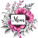 "Dewana Mom" "Dewana Mom" august birth flowers with cancer ribbon tattoo design idea