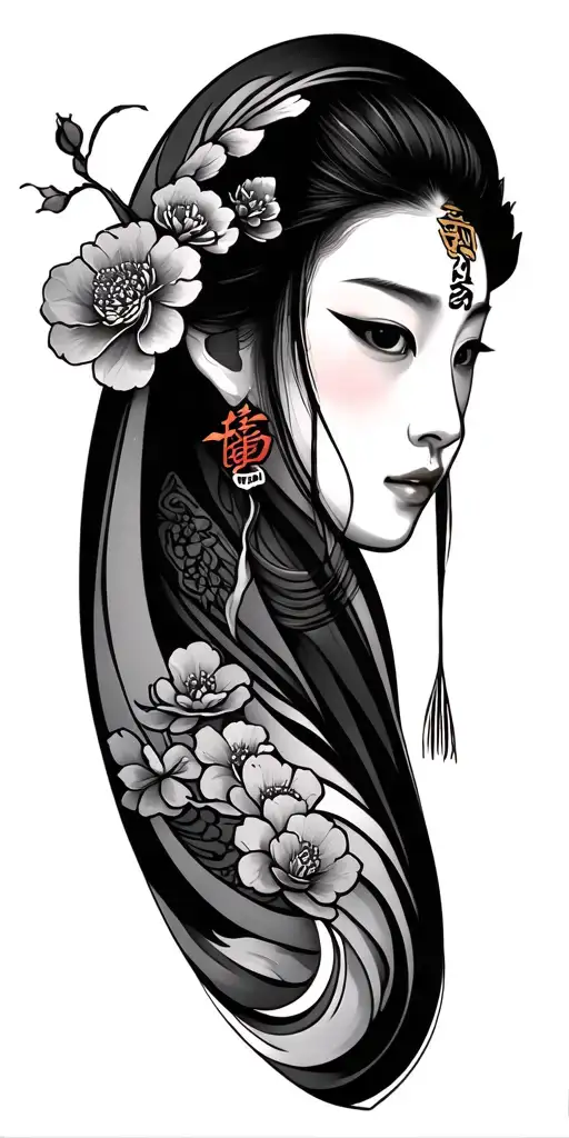 korean tradition and symbol tattoo design idea