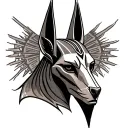 tiny flash tattoo anubis tattoo design idea