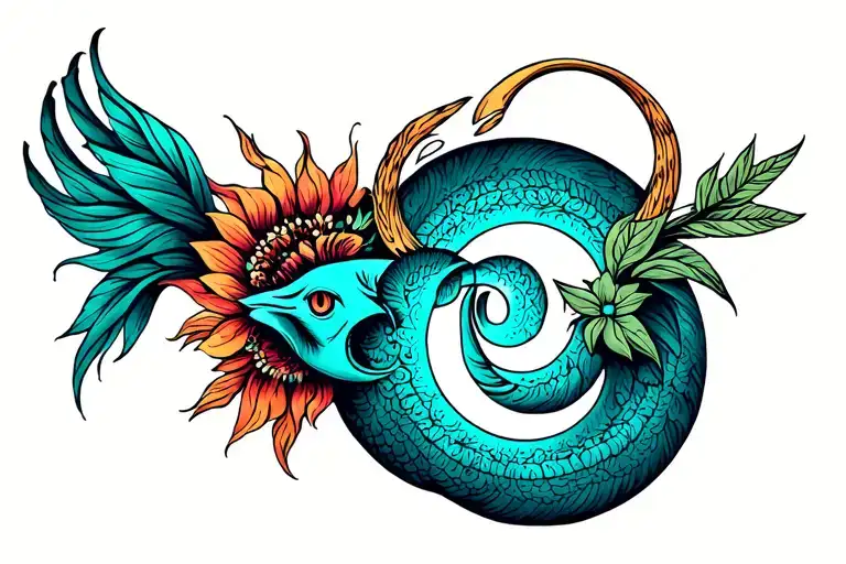  Cancer Aquarius Taurus Pisces and Virgo signs combined tattoo design idea