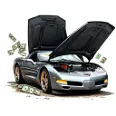 Mo Money Mo Problems With Broken Down C5 corvette tattoo design idea