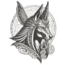 anubis And Ra tattoo design idea