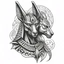 anubis And Ra tattoo design idea