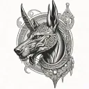 anubis And Ra tattoo design idea