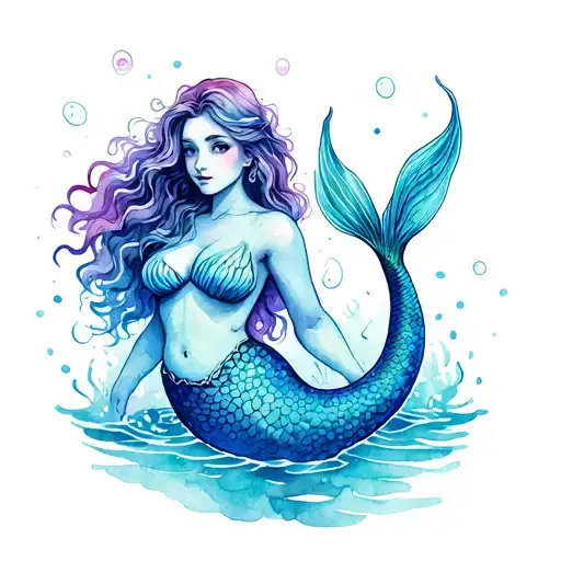 chubby mermaid tattoo design idea