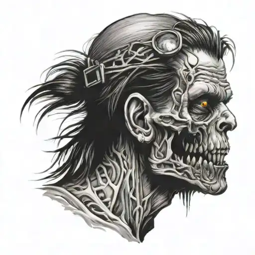 zombie head tattoo tattoo design idea