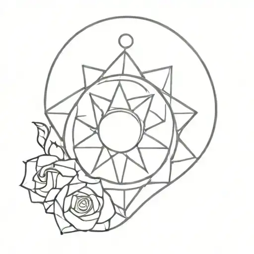 Rose window sill tattoo design idea