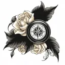 Compass with Jasmine Flower tattoo design idea