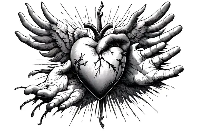 humility, pure heart, fear God reaching tattoo design idea