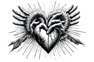 humility, pure heart, fear God reaching tattoo design idea