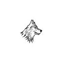 mountain and wolf head tattoo design idea