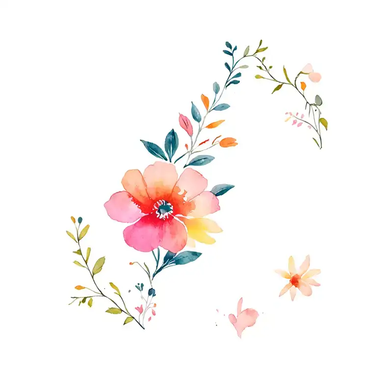 floral patterns tattoo design idea