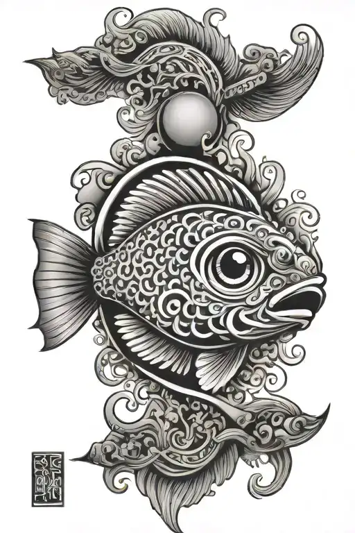 Arjun hitting Fish eye tattoo design idea