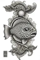 Arjun hitting Fish eye tattoo design idea