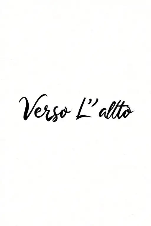 "Verso L'alto" simple mountain cursive writing tattoo design idea