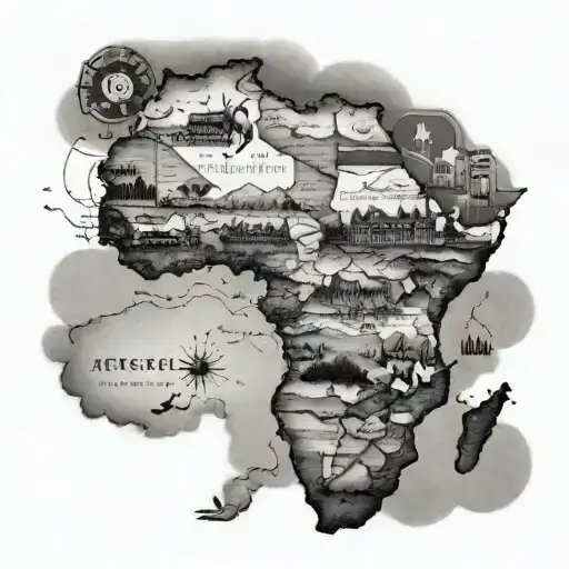 map of africa and colombia and chocó and also makes me feel proud of being black tattoo design idea