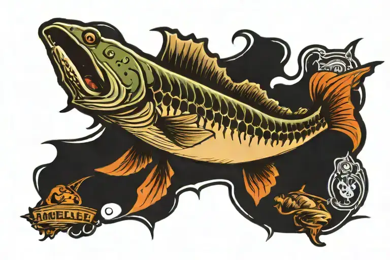 angler drive in street sign tattoo design idea