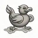 Simplist rubber ducky toy house symbol in the style of game of thrones tattoo design idea