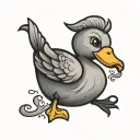 Simplist rubber ducky toy house symbol in the style of game of thrones tattoo design idea