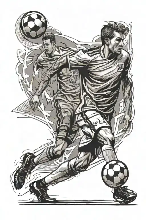 soccer player with number 5 tattoo design idea