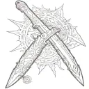 white boyz on the background of a switchblade tattoo design idea