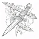 white boyz on the background of a switchblade tattoo design idea