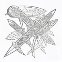 white boyz on the background of a switchblade tattoo design idea