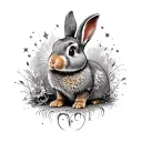 crazy rabbit from alice in the wonderland tattoo design idea