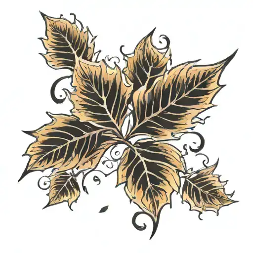 autumn leaves blowing tattoo design idea
