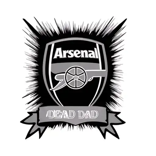 Arsenal fc badge with memorial to dead dad tattoo design idea