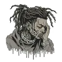 emo,depression,anxiety,darkness,introvert,alone,lonely,suicidal,gothic,sad,african american male,dreadhead, no face tattoo design idea