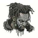 emo,depression,anxiety,darkness,introvert,alone,lonely,suicidal,gothic,sad,african american male,dreadhead, no face tattoo design idea