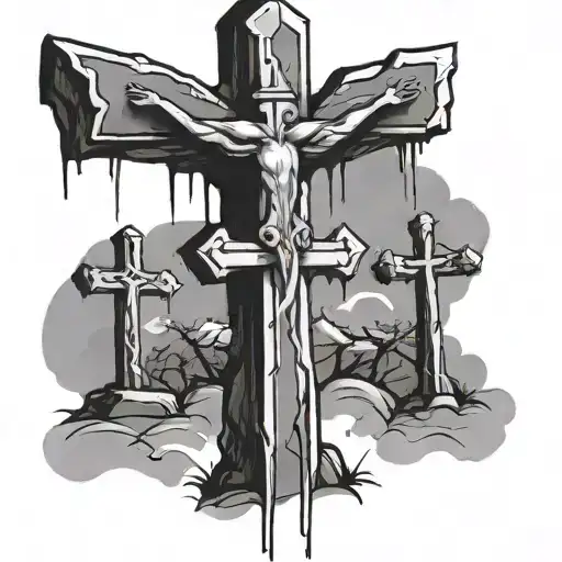 3 crosses at the calvary tattoo design idea