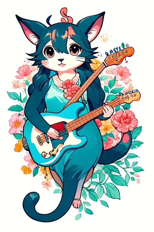 ghibli animals music tattoo design idea