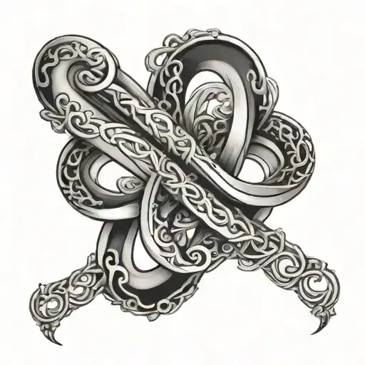 infinity symbol with names incorporated tattoo design idea