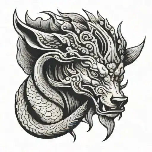 dog Naga breed dog tattoo design idea