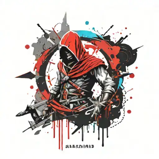 Combination of assassins creed logo and Parsi Shirdal tattoo design idea