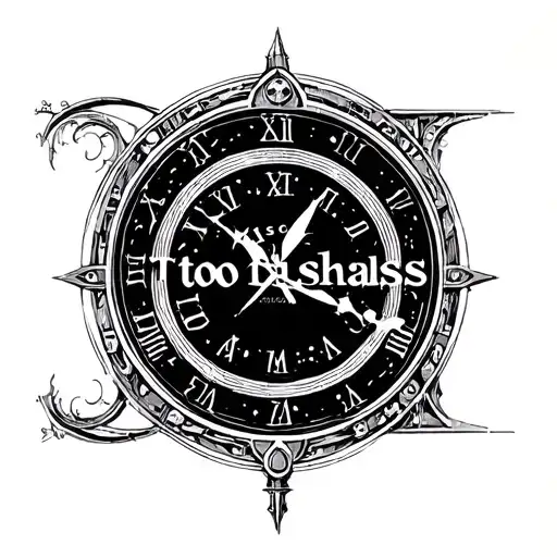 "This too shall pass…" futuristic clock tattoo design idea