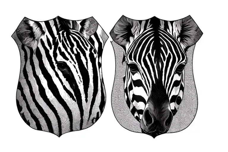 african zebra shield tattoo design idea