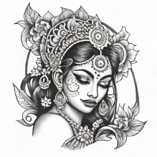 sexy Hindu girl tattoo design idea