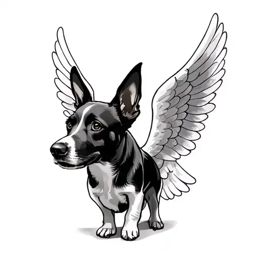 Dog With Angel Wings tattoo design idea