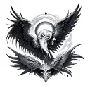 heaven vs evil tattoo design idea