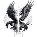 heaven vs evil tattoo design idea