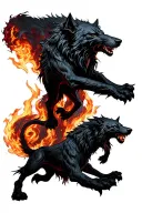 hades walking cerberus + hell + demonic tattoo design idea
