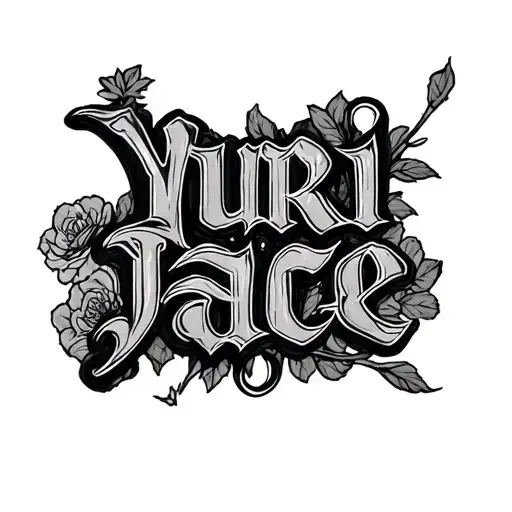 cursive font for "yuri jace" tattoo design idea