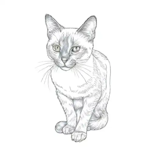 siamese cat tattoo design idea