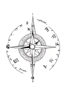 compass with electrical engineering symbols incorporated tattoo design idea