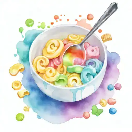 galaxy lucky charms cereal in bowl spilling out tattoo design idea