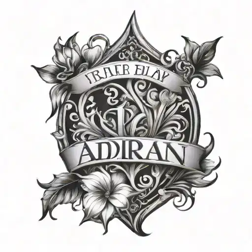 adrian name tattoo design idea