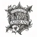 adrian name tattoo design idea